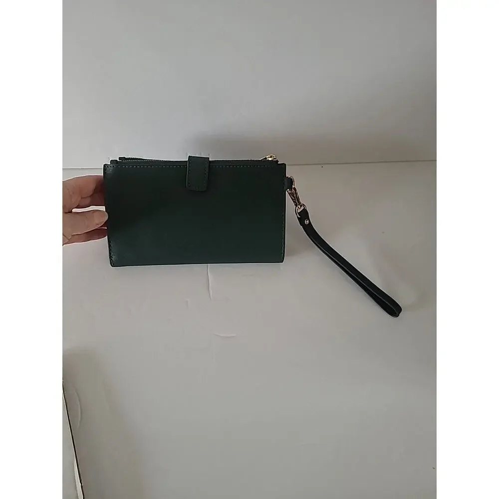 Michael Kors Women's Jet Set Double Zip Wristlet Wallet Green/Gold